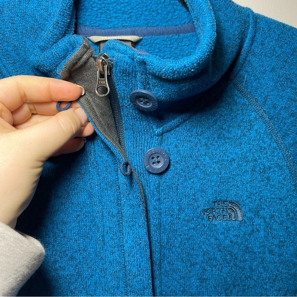 The North Face Women's Blue full zip up fleece outdoor athletic jacket in size L - Picture 7 of 8